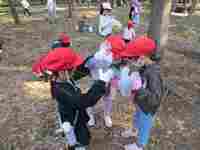 秋の宝物の見せ合いっこです