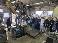 工場を見学しています