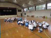 体育館での避難